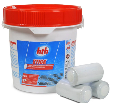 HTH Sticks 300g, hypochlorite de calcium sans stabilisant,  4.5 kg