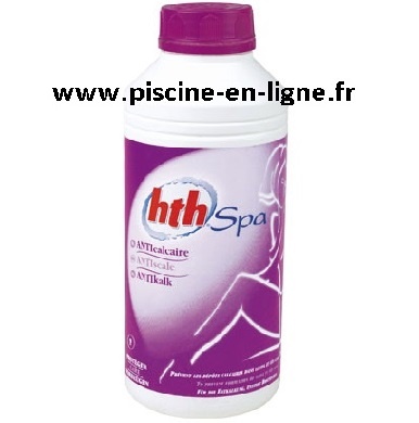 HTH SPA Anti-calcaire, 3 bouchons par m3,  1 litre 