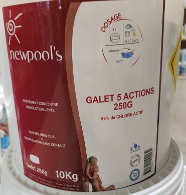 Chlore multifonctions galet 250g  10kg