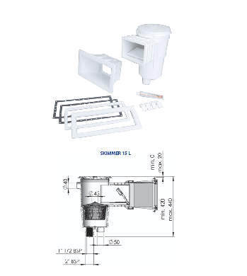 Skimmer LINER 15L GM spécial panneau panel protec ASTRAL