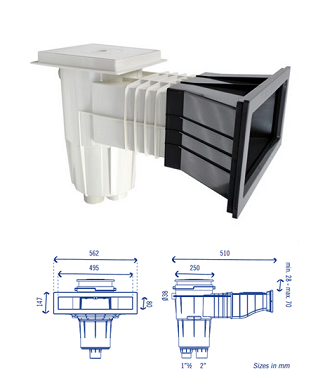 Skimmer Grande meurtrière BETON/LINER EASYLINE 15L ANTHRACITE ASTRAL