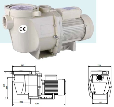 Pompe beige 1.5 CV MONO -  1,1 KW / 30 M3/H