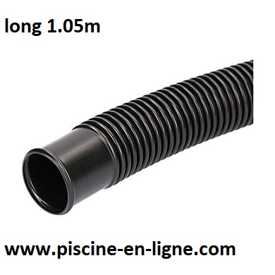 Tuyau inferieur de piscine 1.05m (noir) Vendu sans traversée de paroi