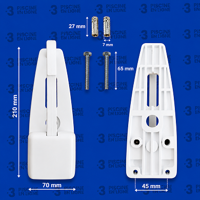 Feex'o accrochage de sécurité long BLANC Hydra système + 2 vis