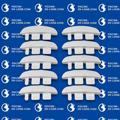 Ailettes BLANCHES profilées GAUCHE bouchon 83mm larg.20mm (x12)ABRIB