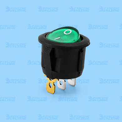 Interrupteur cyl. voyant vert D=20mm