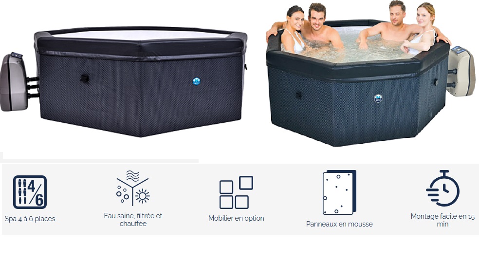 Spa SEMI-RIGIDE OCTOPUS octogonal 4/6 places - ext. Ø 193x73cm