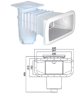 Skimmer VITALIA GM pour piscine panneau