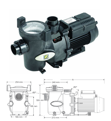 Pompe FLO PRO 150M 1.5CV MONO Vitesse simple/auto-amorçante